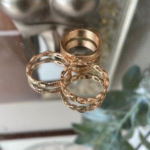 Gold Rings, Pack of 3